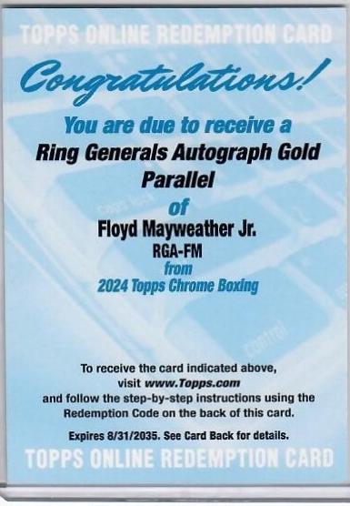Floyd Mayweather Jr. [Gold Refractor] #RGA-FM