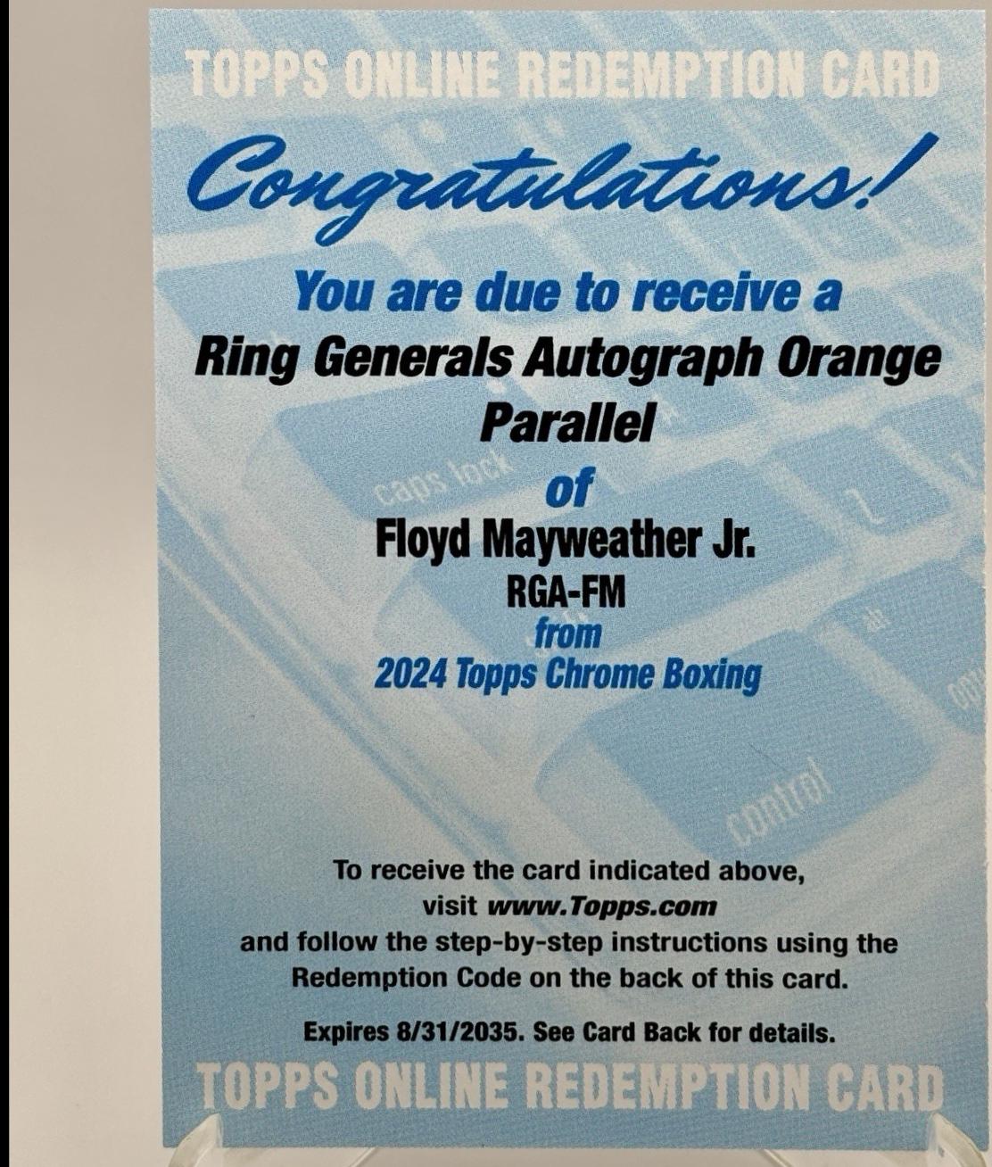 Floyd Mayweather Jr. [Orange Refractor] #RGA-FM
