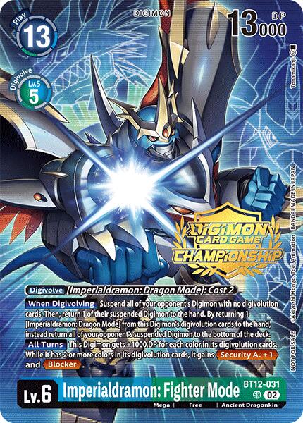 Imperialdramon: Fighter Mode [Gold Stamp Card Set Foil] #BT12-031