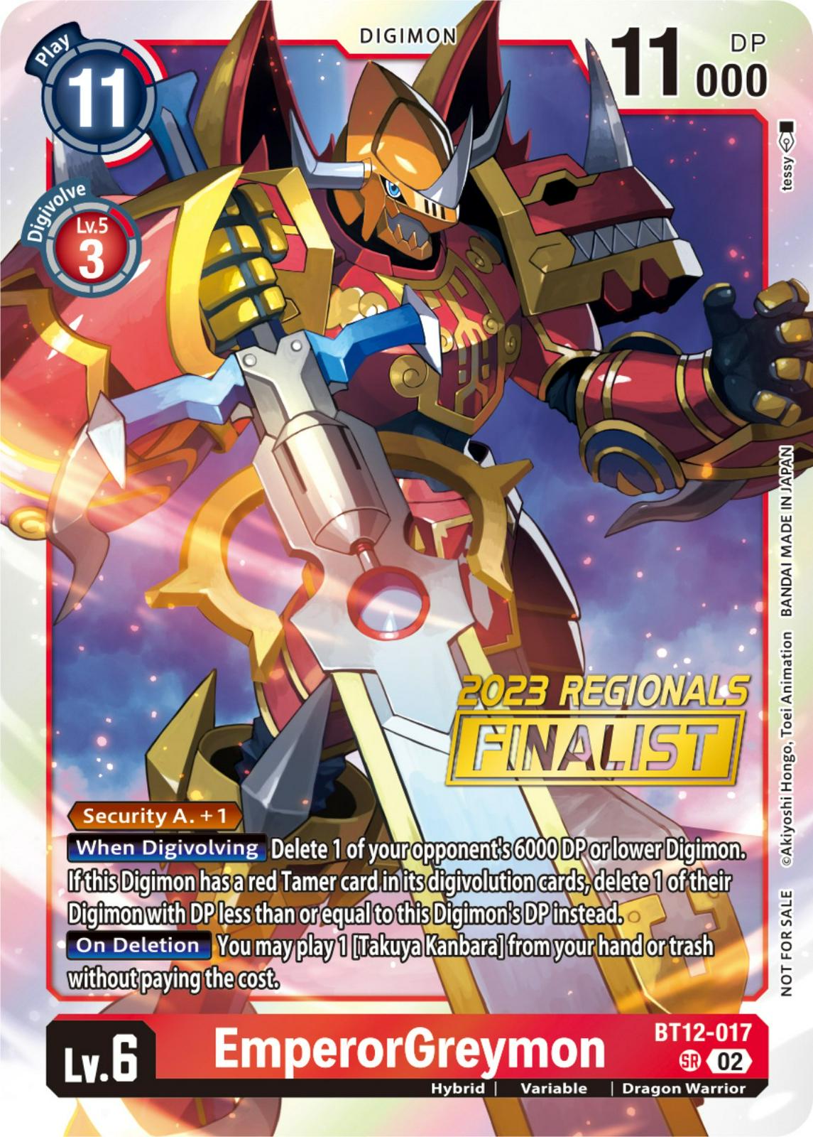 EmperorGreymon [Regionals Finalist Foil] #BT12-017