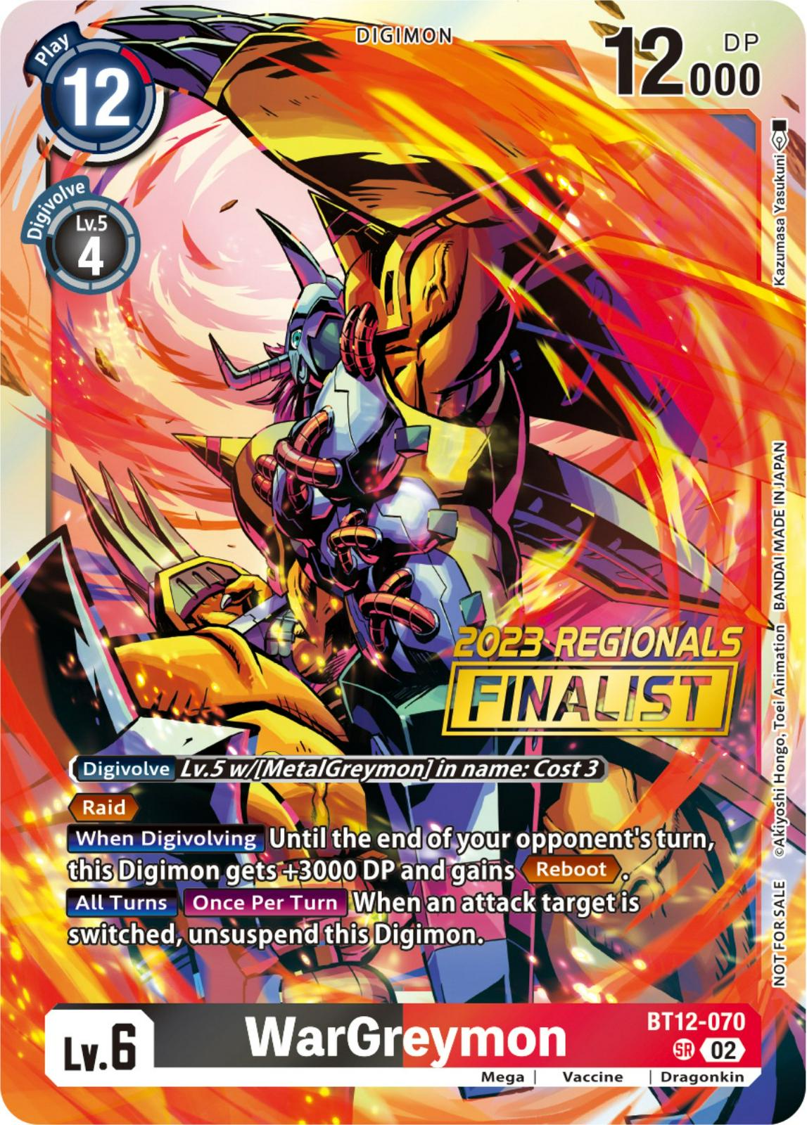 WarGreymon [Regionals Finalist Foil] #BT12-070
