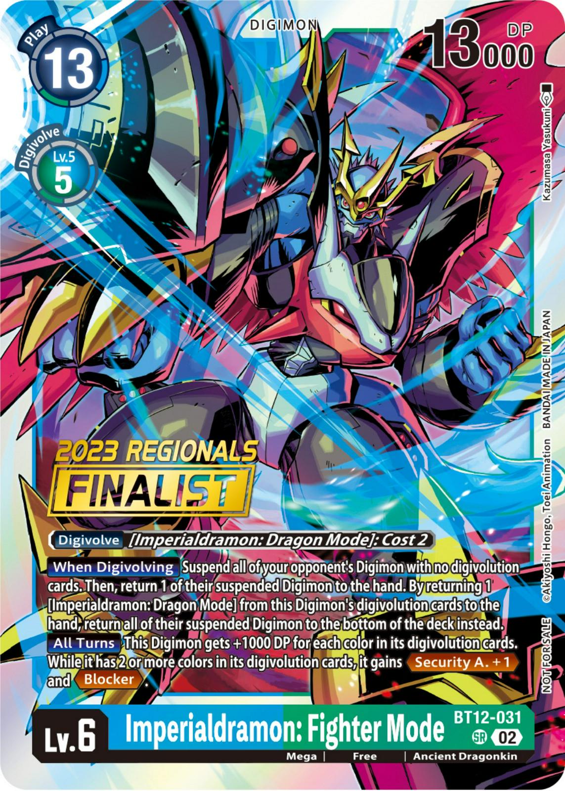 Imperialdramon: Fighter Mode [Regionals Finalist Foil] #BT12-031