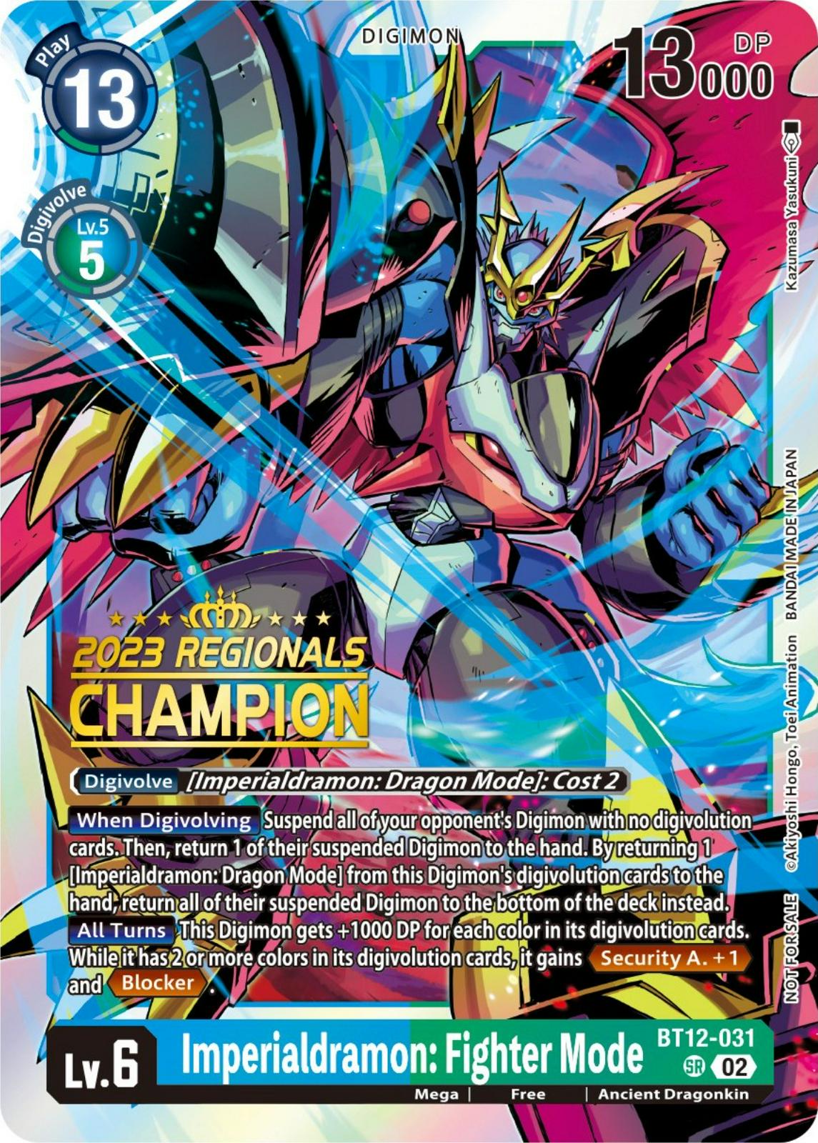 Imperialdramon: Fighter Mode [Regionals Champion Foil] #BT12-031