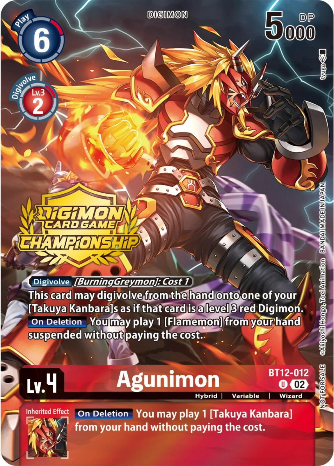 Agunimon [Tamers Pack Foil] #BT12-012
