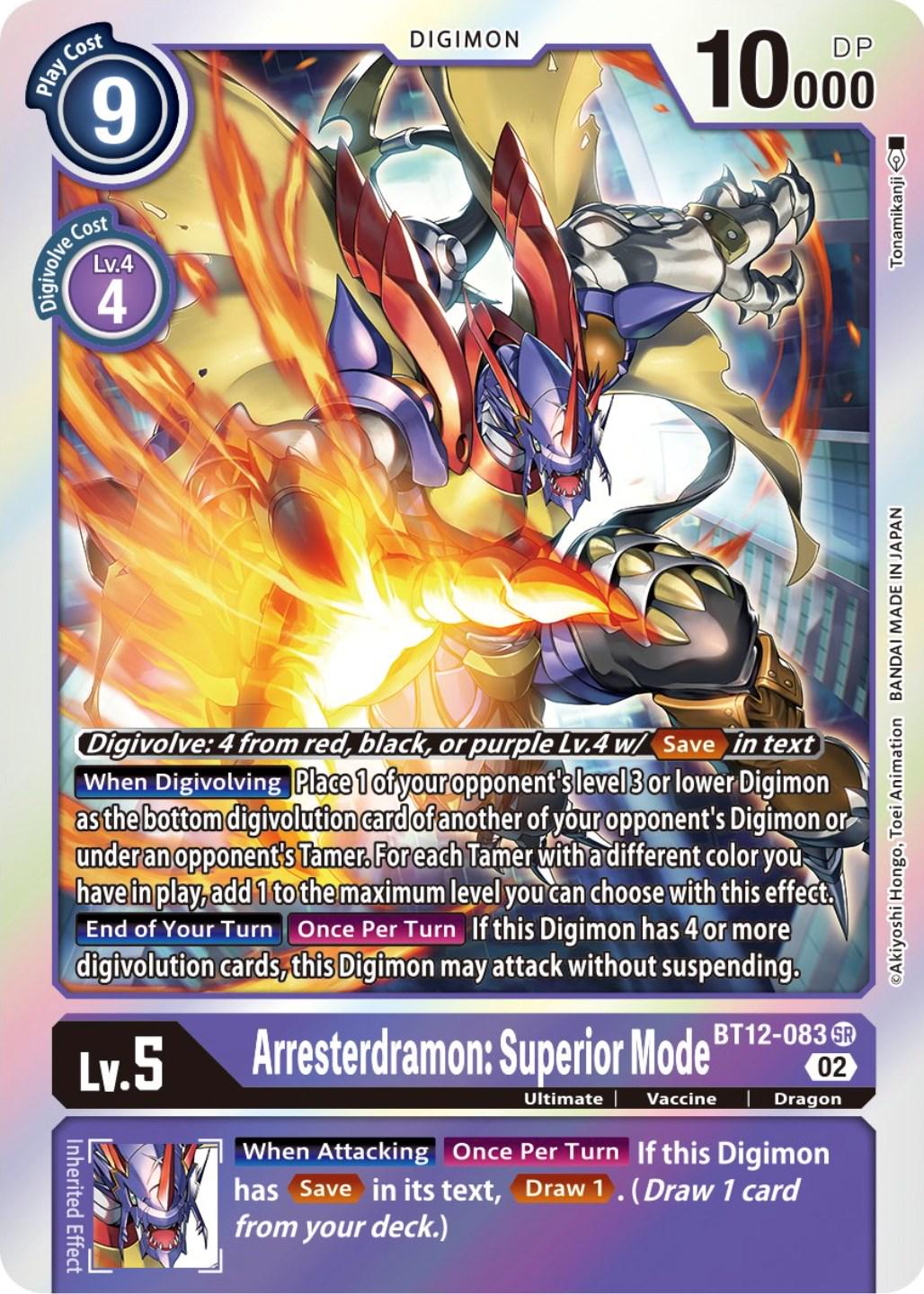 Arresterdramon: Superior Mode [Foil] #BT12-083