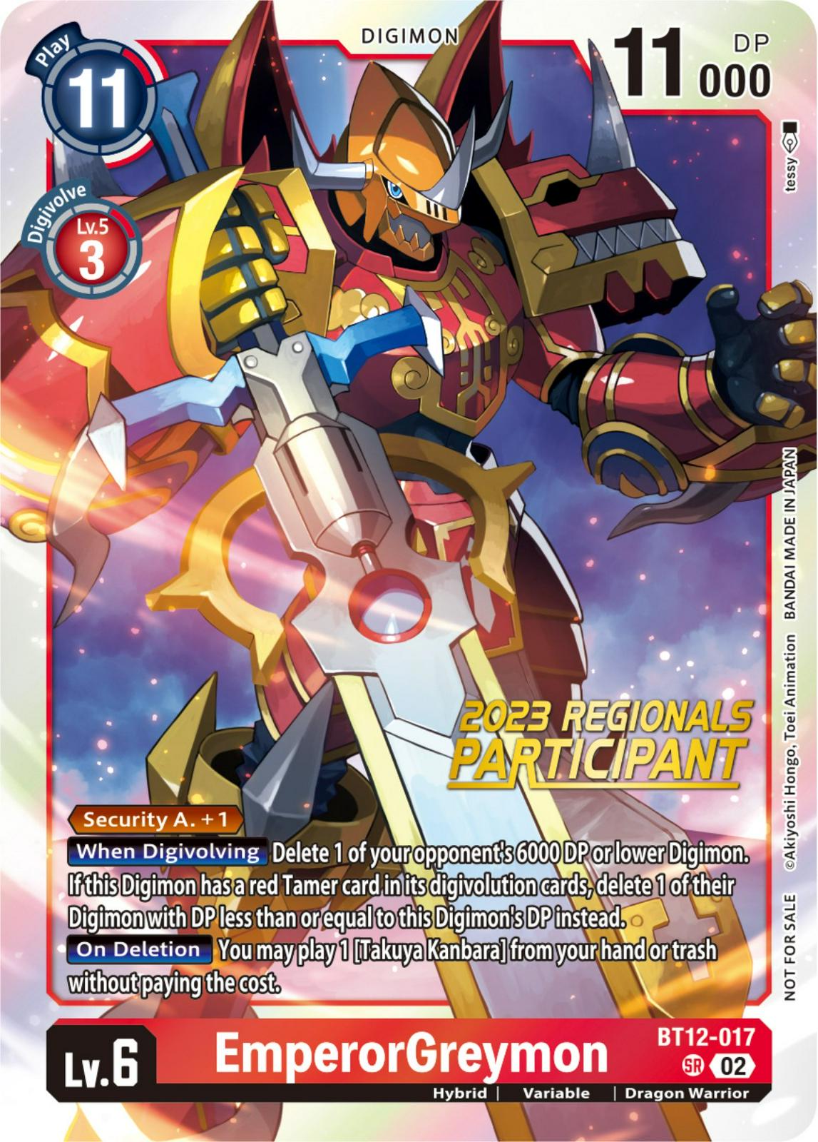 EmperorGreymon [Regionals Participant Foil] #BT12-017