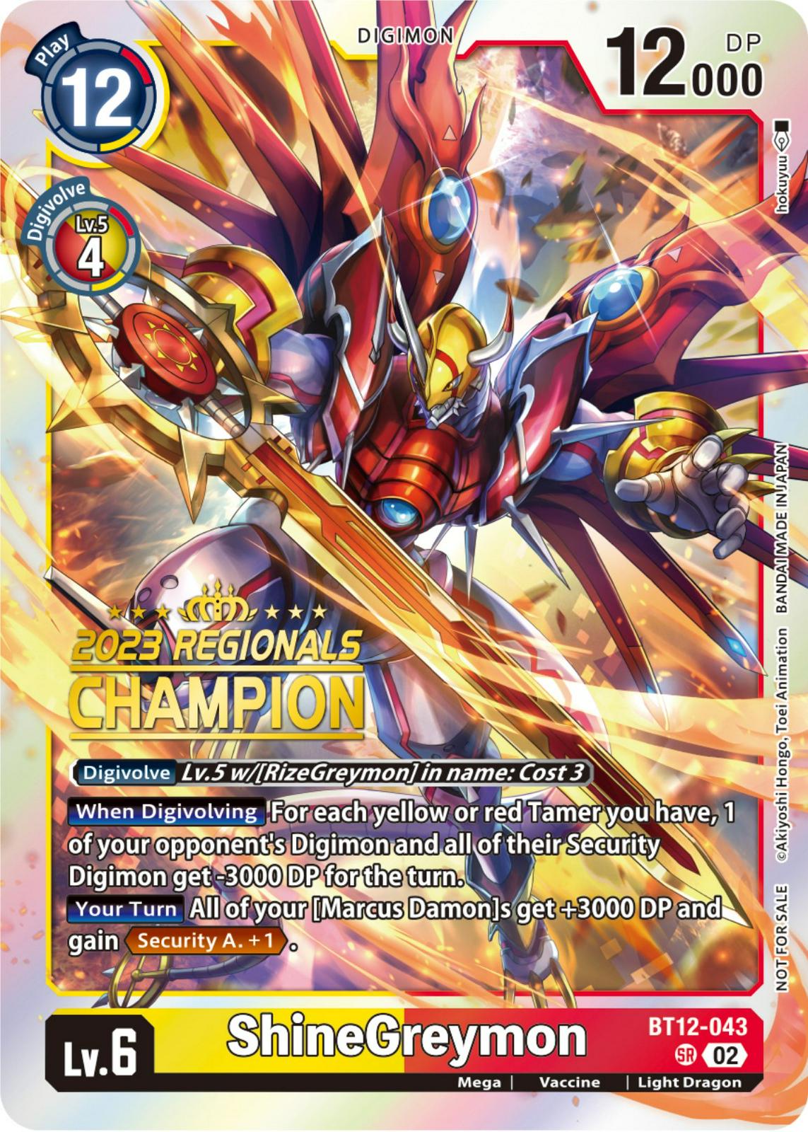 ShineGreymon [Regionals Champion Foil] #BT12-043