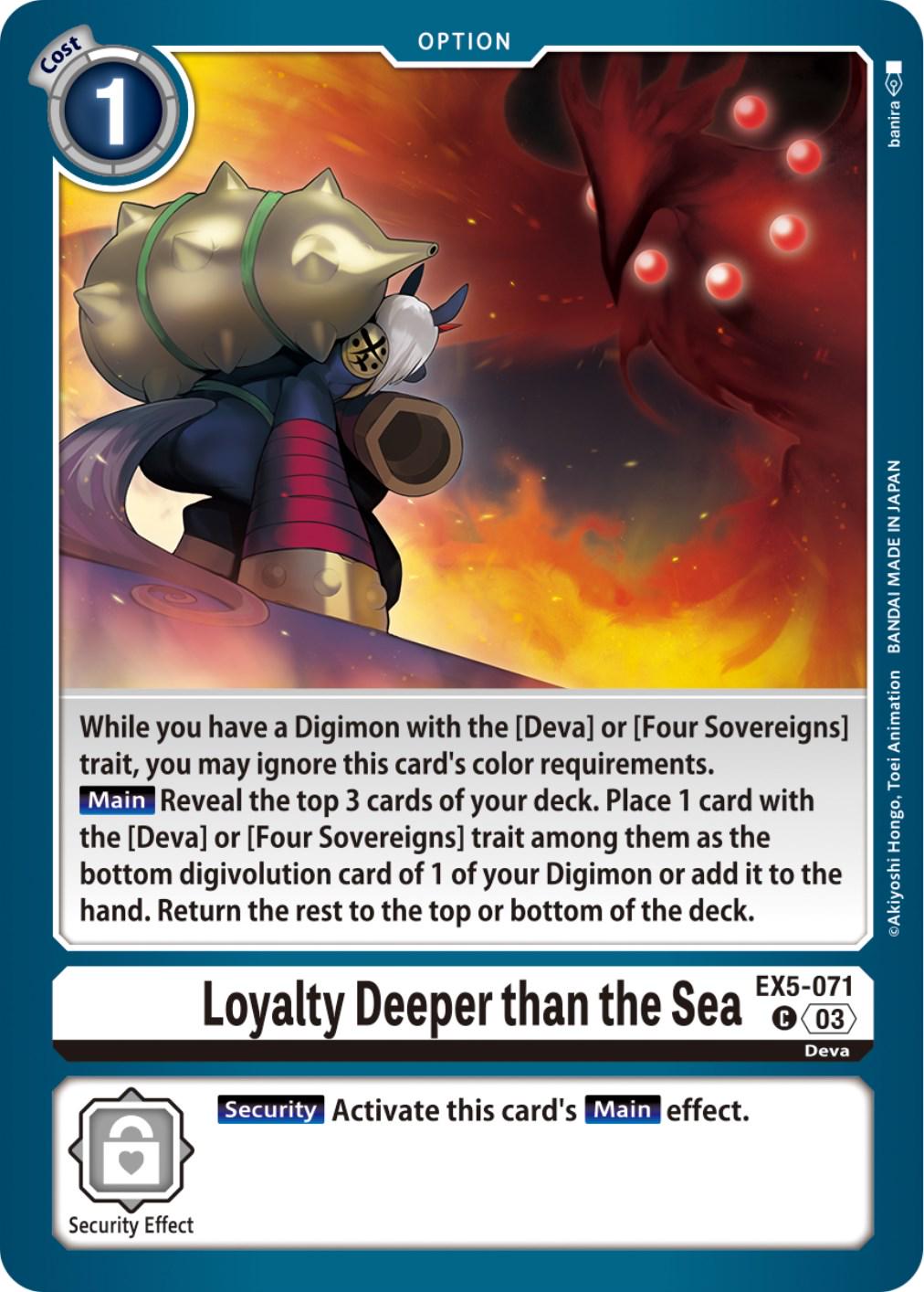 Loyalty Deeper than the Sea #EX5-071