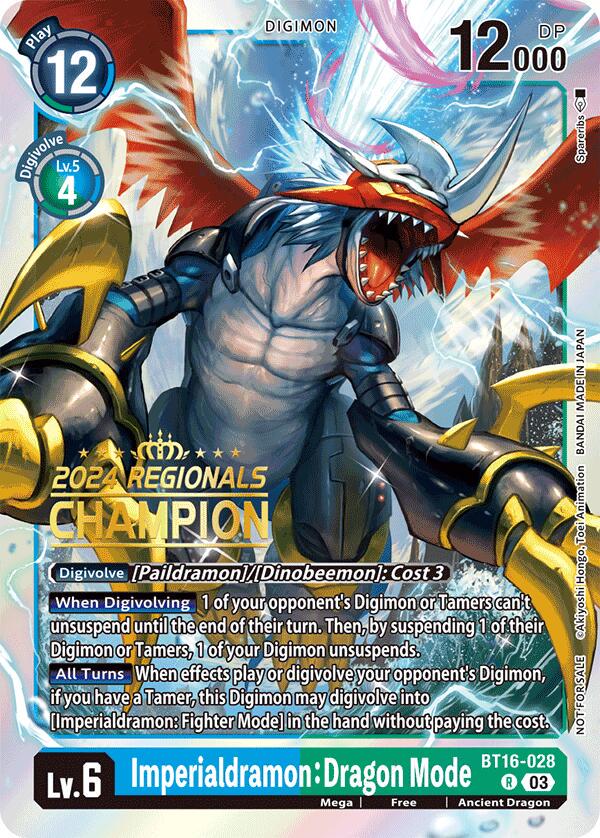 Imperialdramon: Dragon Mode [Regionals Champion Foil] #BT16-028