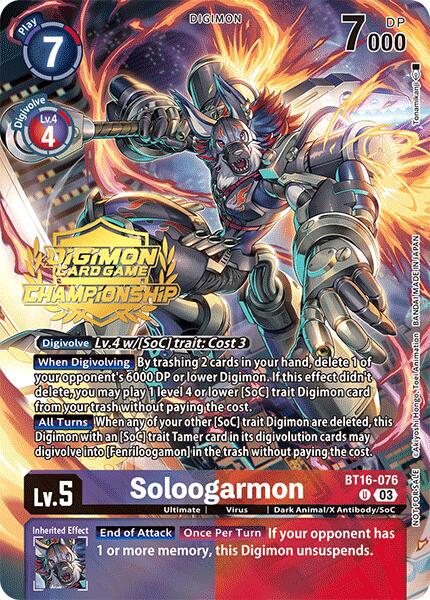 Soloogarmon [Tamers Pack Foil] #BT16-076