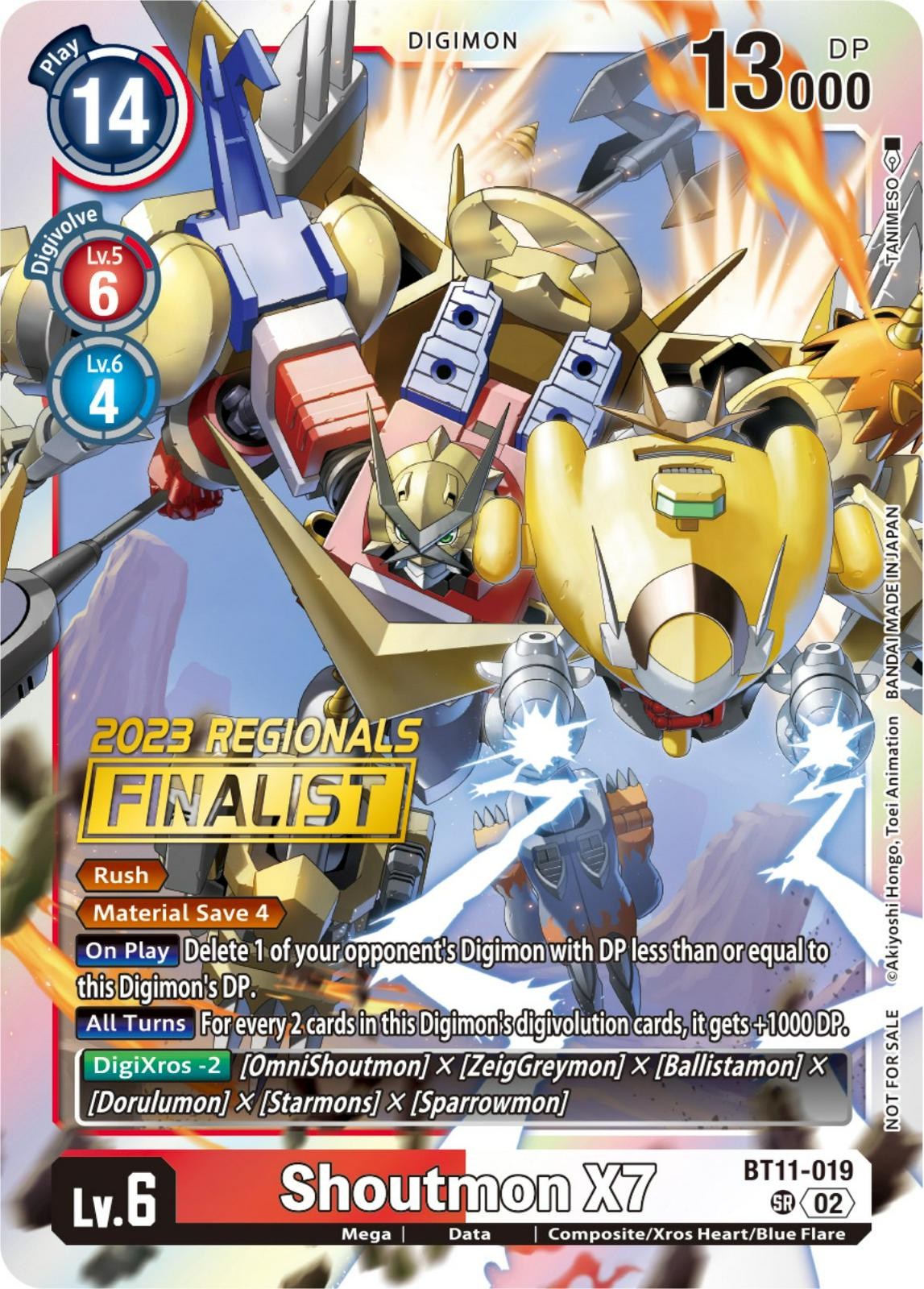 Shoutmon X7 [Regionals Finalist Foil] #BT11-019