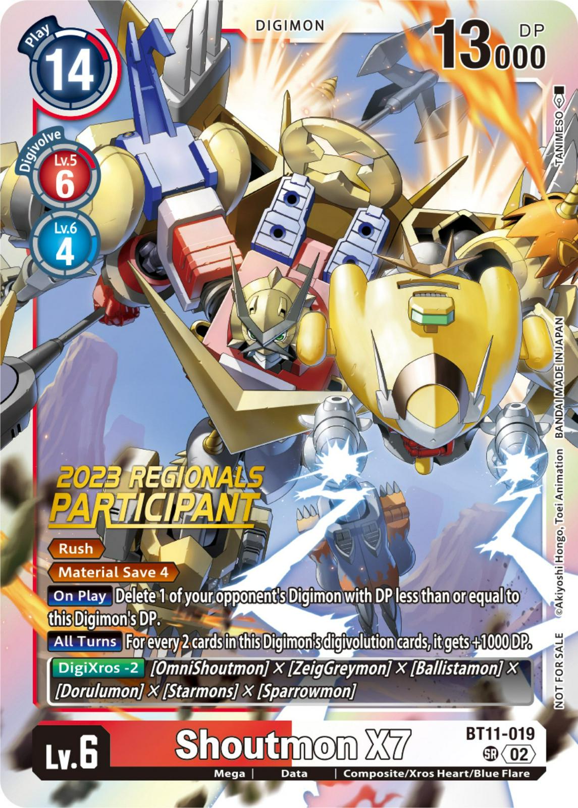 Shoutmon X7 [Regionals Participant Foil] #BT11-019