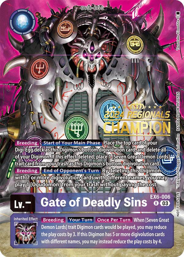 Gate of Deadly Sins [Regionals Champion Foil] #EX6-006