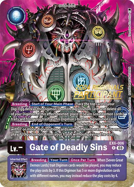 Gate of Deadly Sins [Regionals Participant Foil] #EX6-006