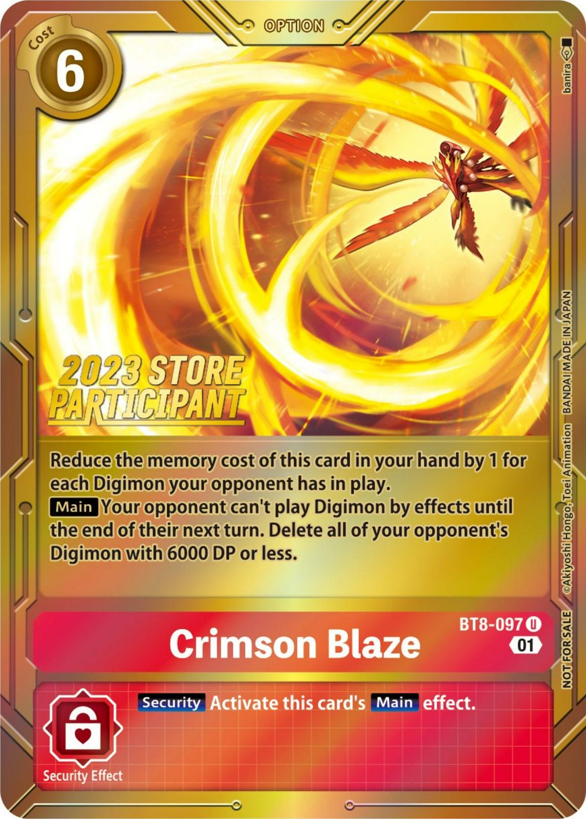 Crimson Blaze [Store Participant Foil] #BT8-097