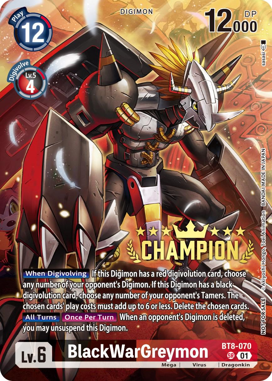 BlackWarGreymon [3-On-3 Champion Foil] #BT8-070