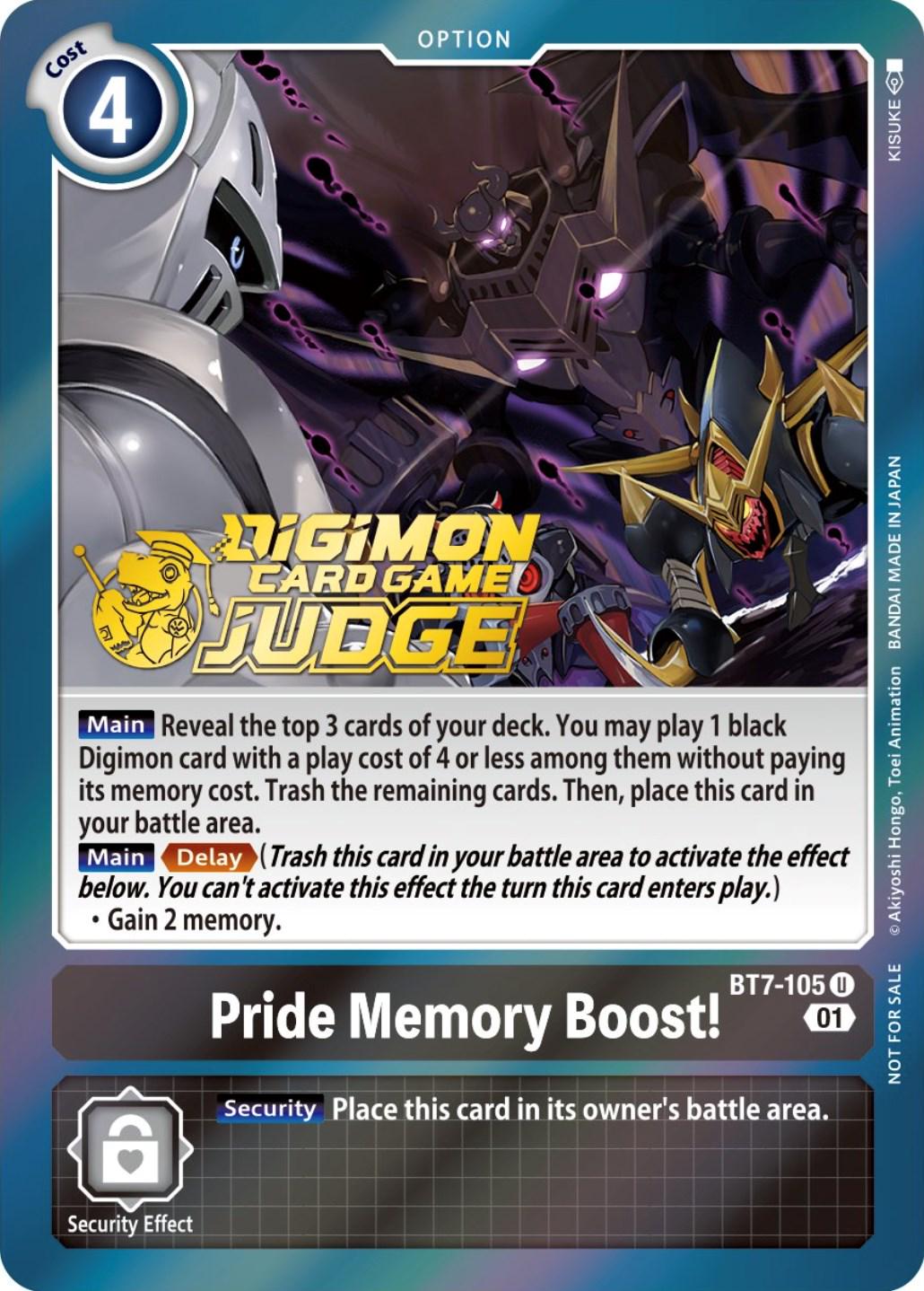 Pride Memory Boost! [Judge Pack Foil] #BT7-105