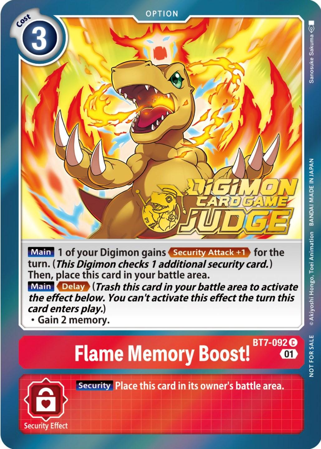 Flame Memory Boost! [Judge Pack Foil] #BT7-092