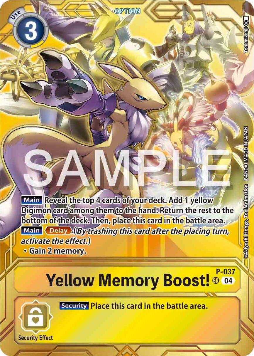 Yellow Memory Boost!P-037 [Premium Card CollectionMemory Boost! Set Foil] #P-037 P