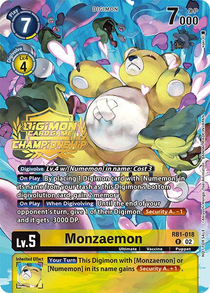 Monzaemon [Tamers Pack Foil] #RB1-018