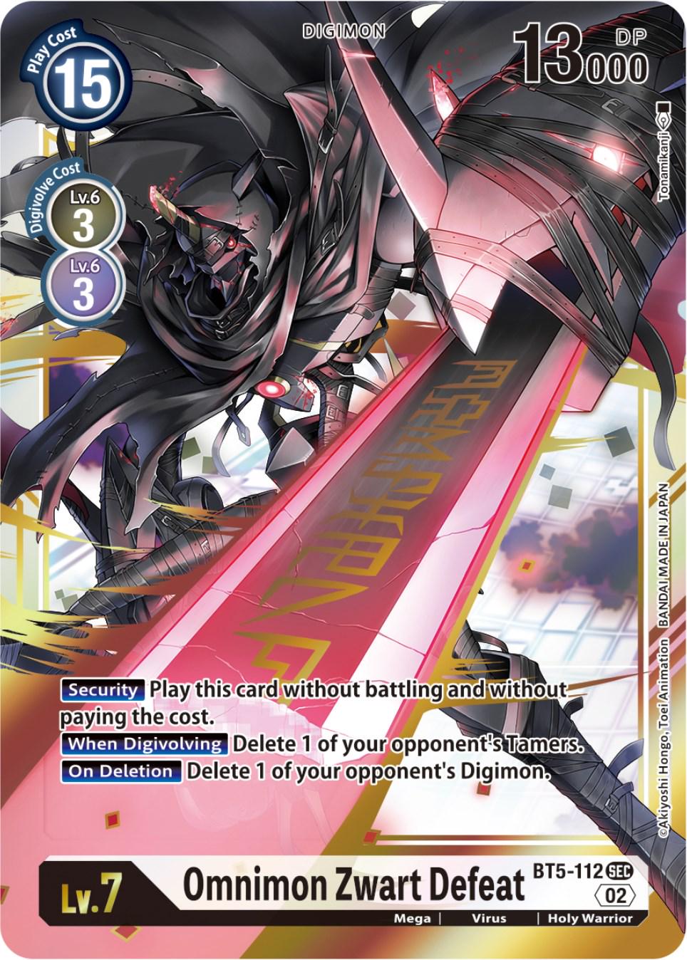 Omnimon Zwart Defeat [Reprint Foil] #BT5-112