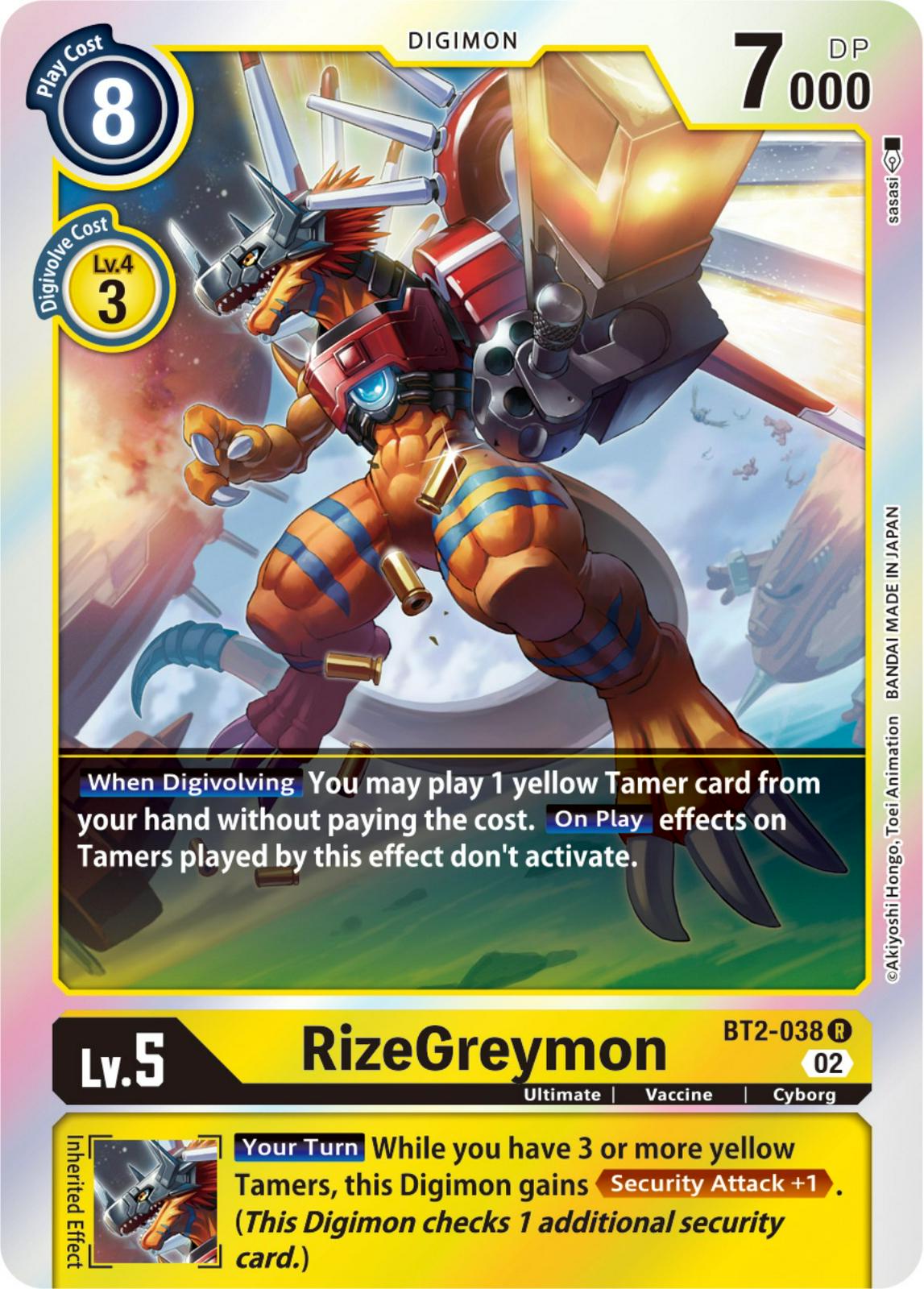 RizeGreymon [Reprint Foil] #BT2-038