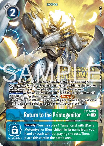Return to the Primogenitor [Regionals Participant] #BT17-097
