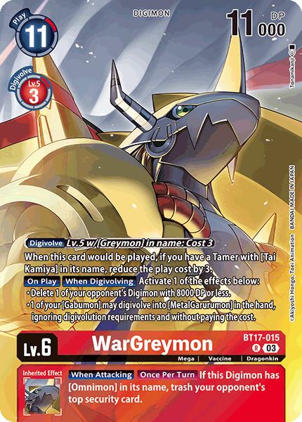 WarGreymon [Omnimon Binder Set Foil] #BT17-015