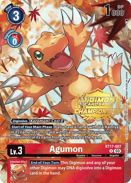 Agumon [Tamers Pack Foil] #BT17-007