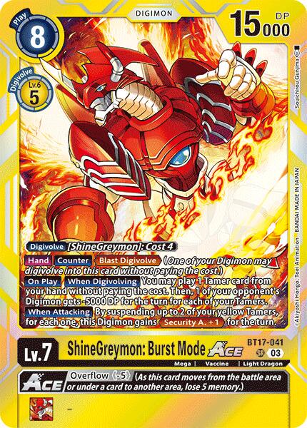 ShineGreymon: Burst Mode ACE [Foil] #BT17-041