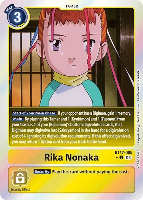Rika Nonaka [Memorial Pack Foil] #BT17-085