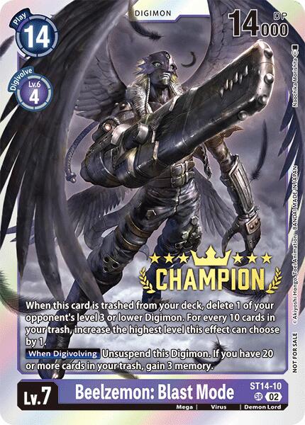 Beelzemon: Blast Mode [3-On-3 Champion Foil] #ST14-10