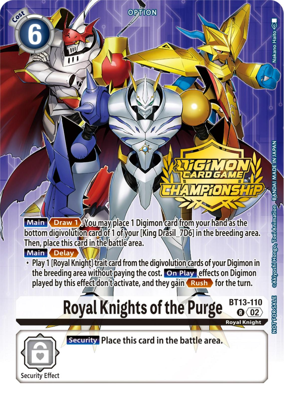 Royal Knights of the Purge [Tamers Pack Foil] #BT13-110
