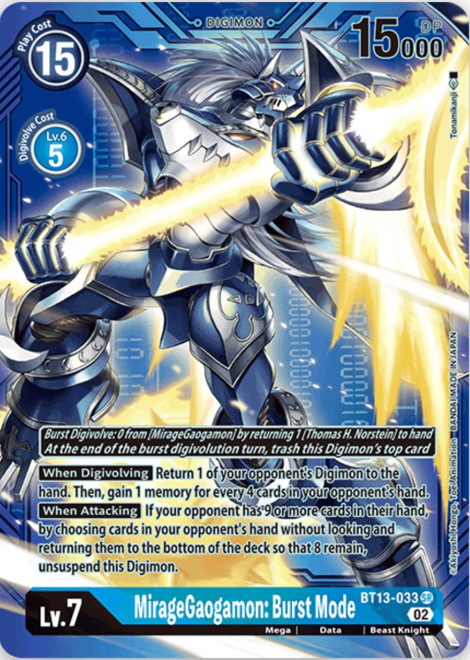 MirageGaogamon: Burst Mode [Alternate Art with Blue Background Foil] #BT13-033