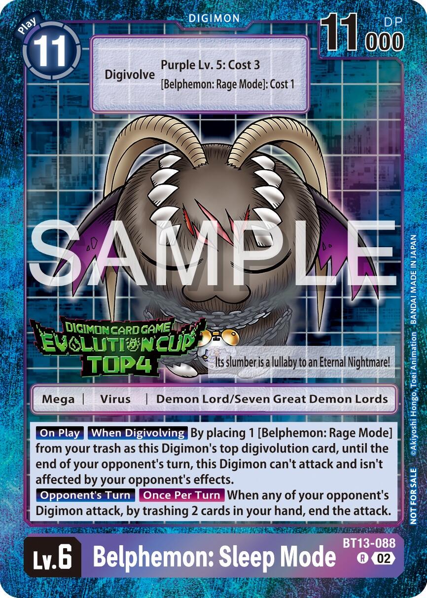Belphemon: Sleep Mode [Evolution Cup Top 4 Foil] #BT13-088