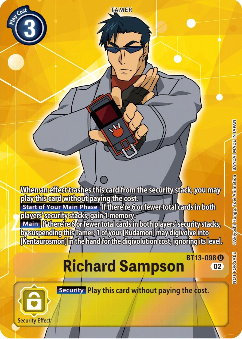 Richard Sampson [Box Topper Foil] #BT13-098