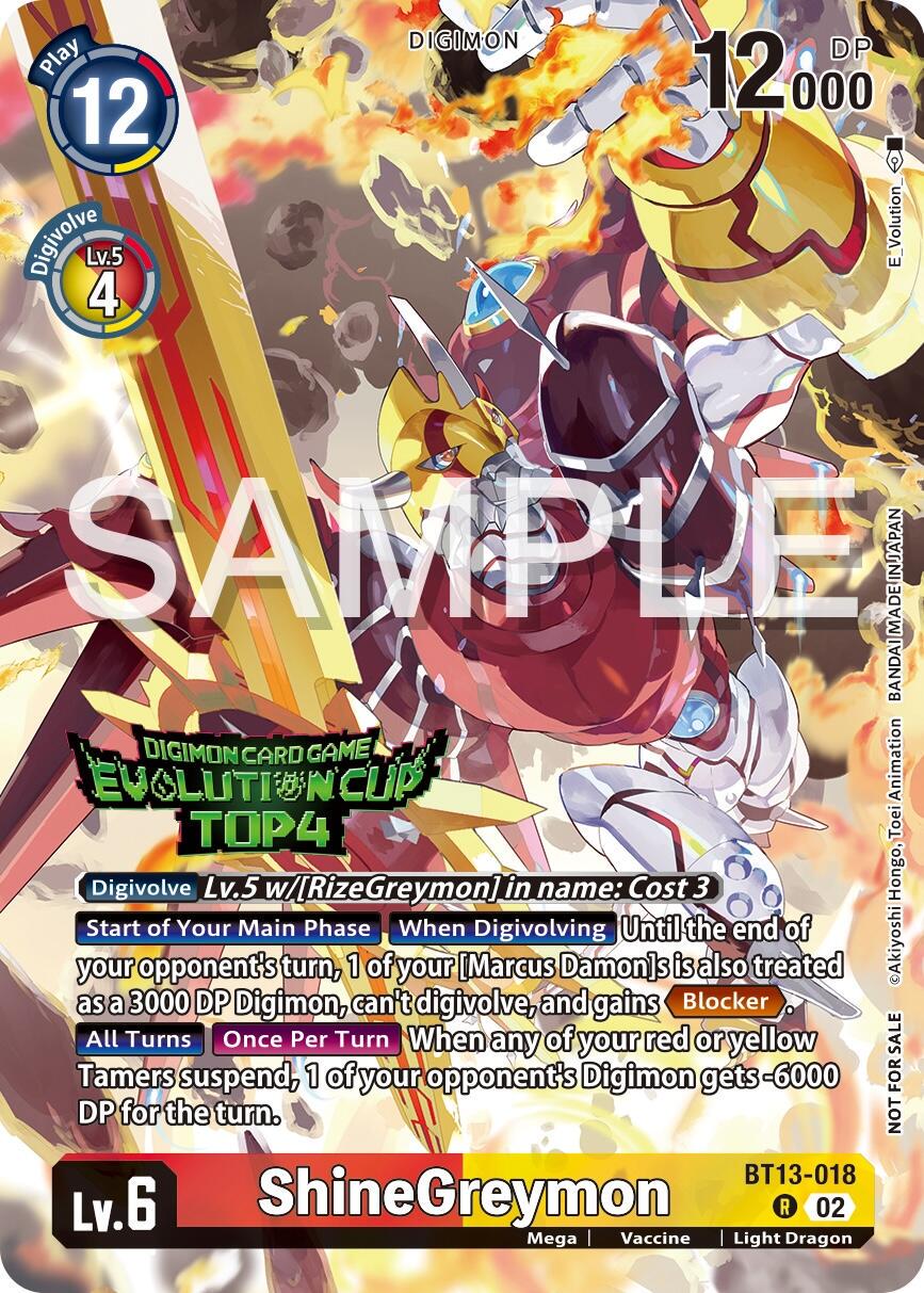 ShineGreymon [Evolution Cup Top 4 Foil] #BT13-018