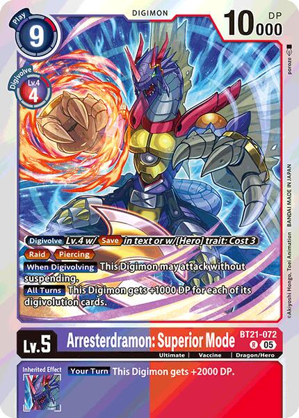 Arresterdramon: Superior Mode [Foil] #BT21-072