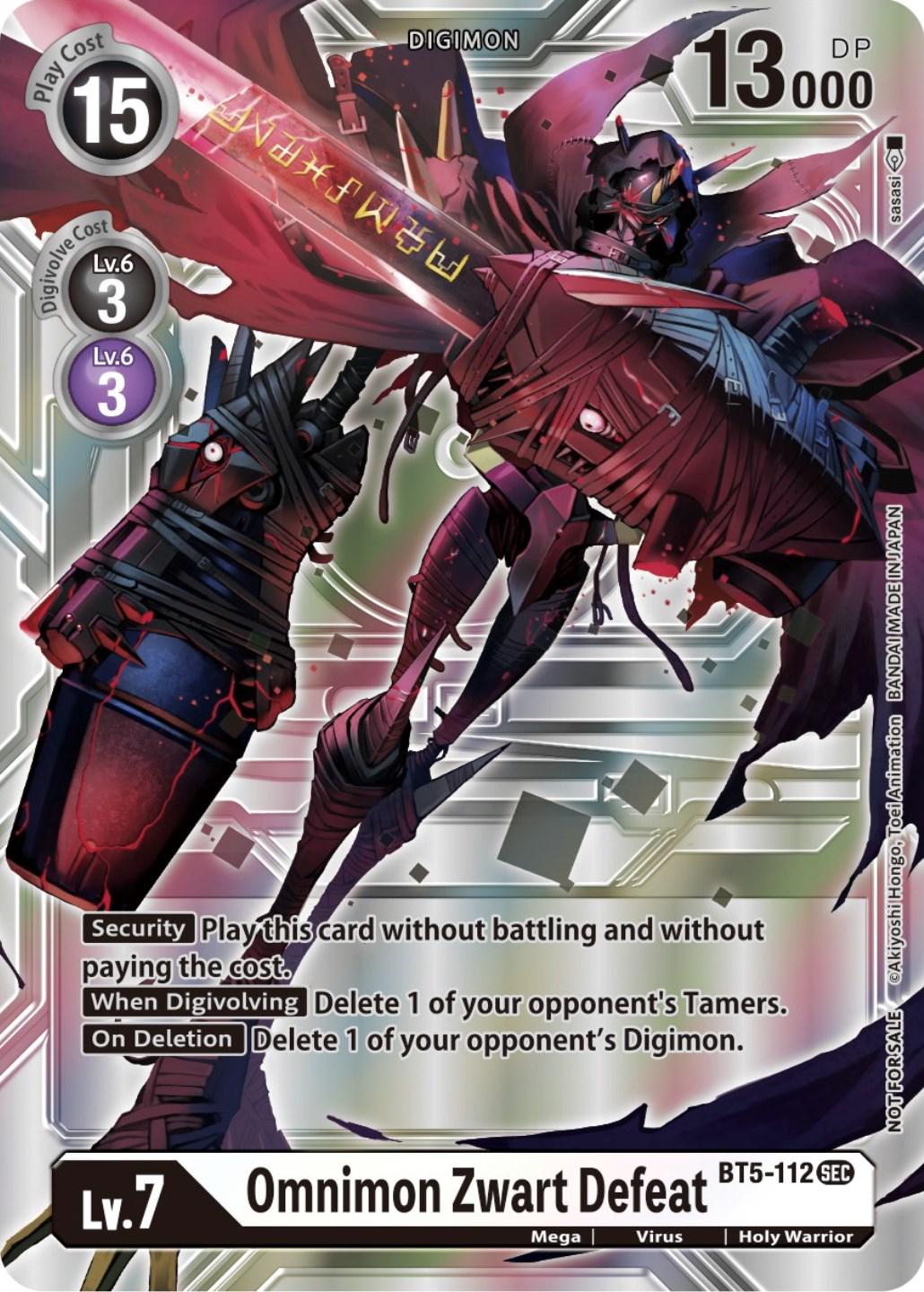 Omnimon Zwart Defeat [Silver Alternate Art Foil] #BT5-112