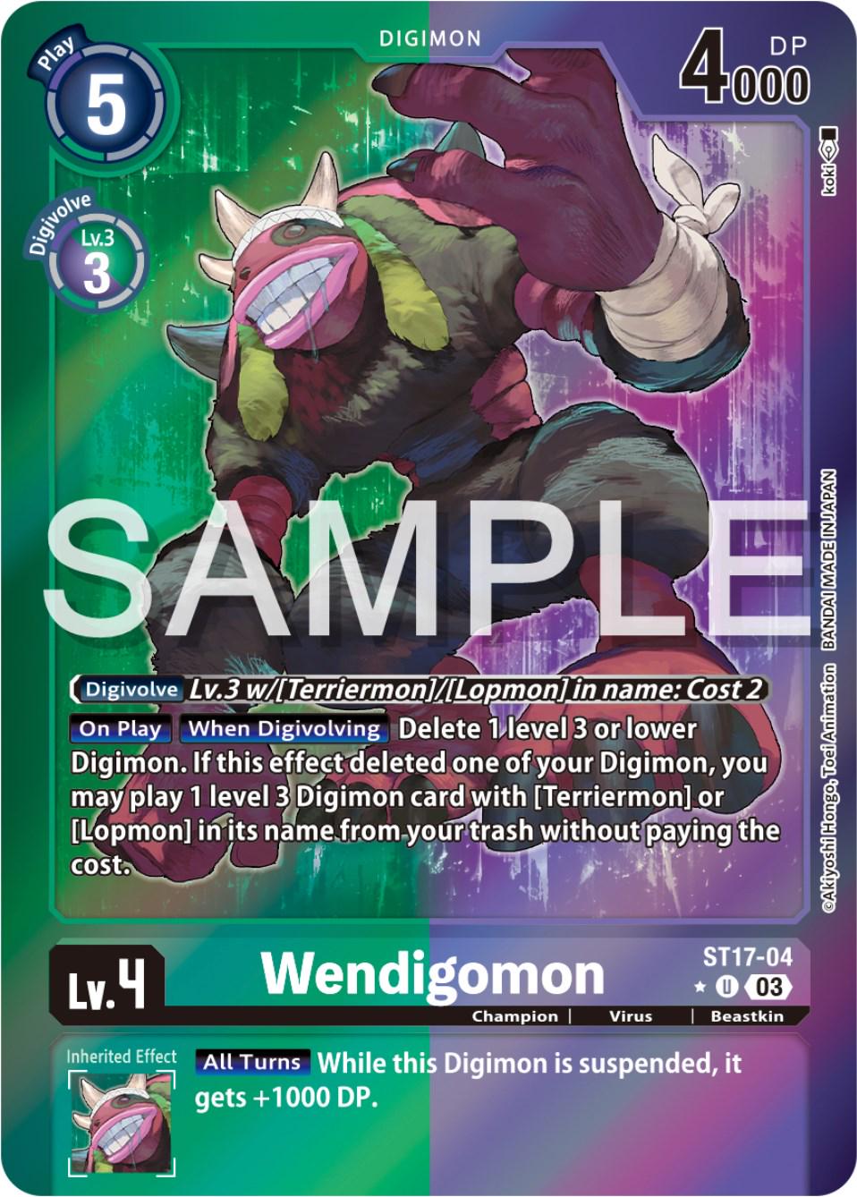 Wendigomon [Advanced Deck Set Double Typhoon Secret Pack Foil] #ST17-04