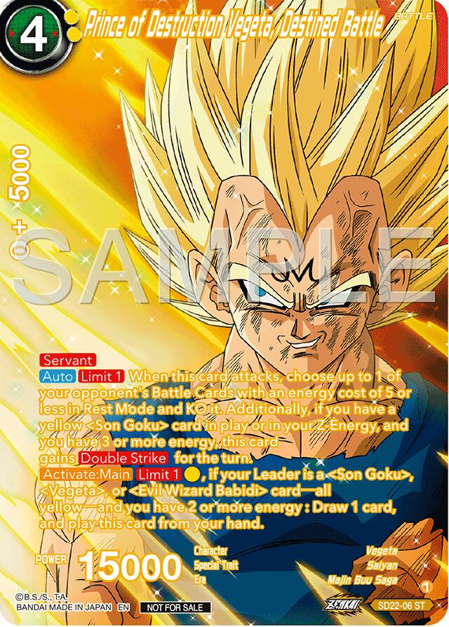 Prince of Destruction Vegeta, Destined Battle [Alternate Art] SD22-06