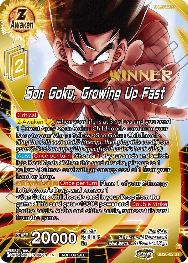 Son Goku, Growing Up Fast [ZENKAI Celebration Winner Foil] SD20-02