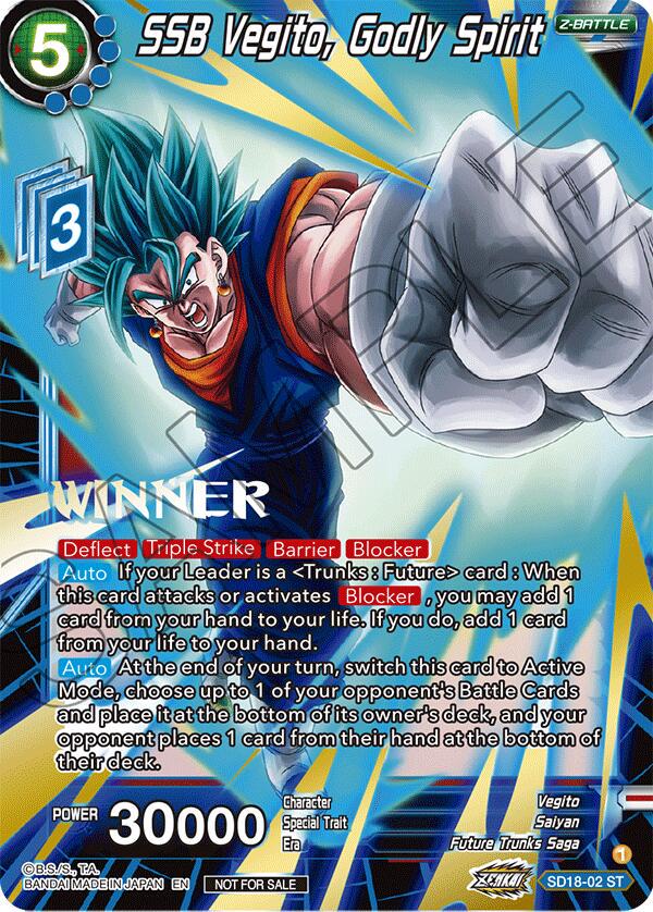 SSB Vegito, Godly Spirit [ZENKAI Celebration Winner Foil] SD18-02