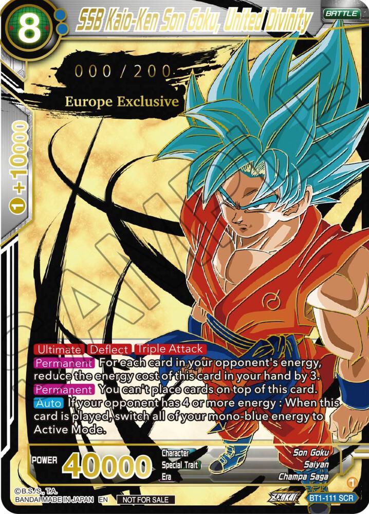 SSB Kaio-Ken Son Goku, United Divinity [European Serial Numbered] BT1-111