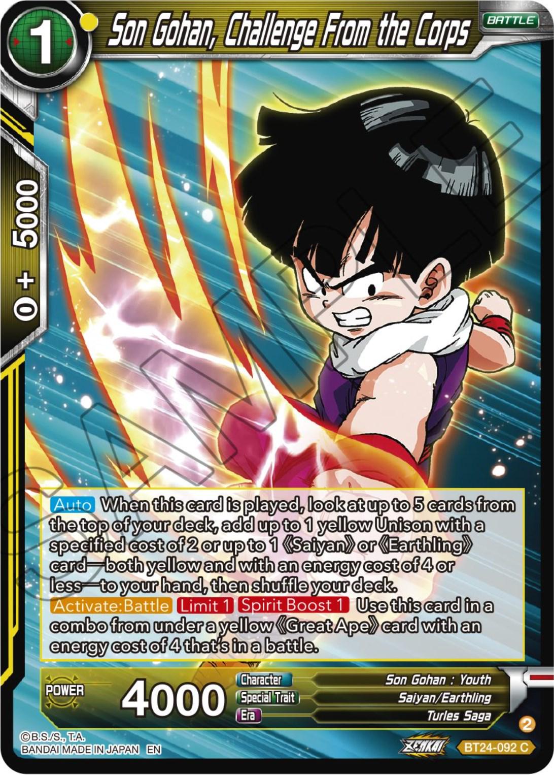 Son Gohan, Challenge From the Corps BT24-092