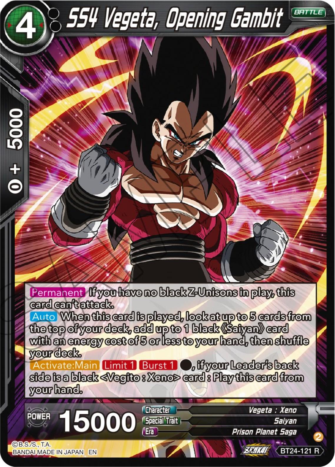 SS4 Vegeta, Opening Gambit BT24-121
