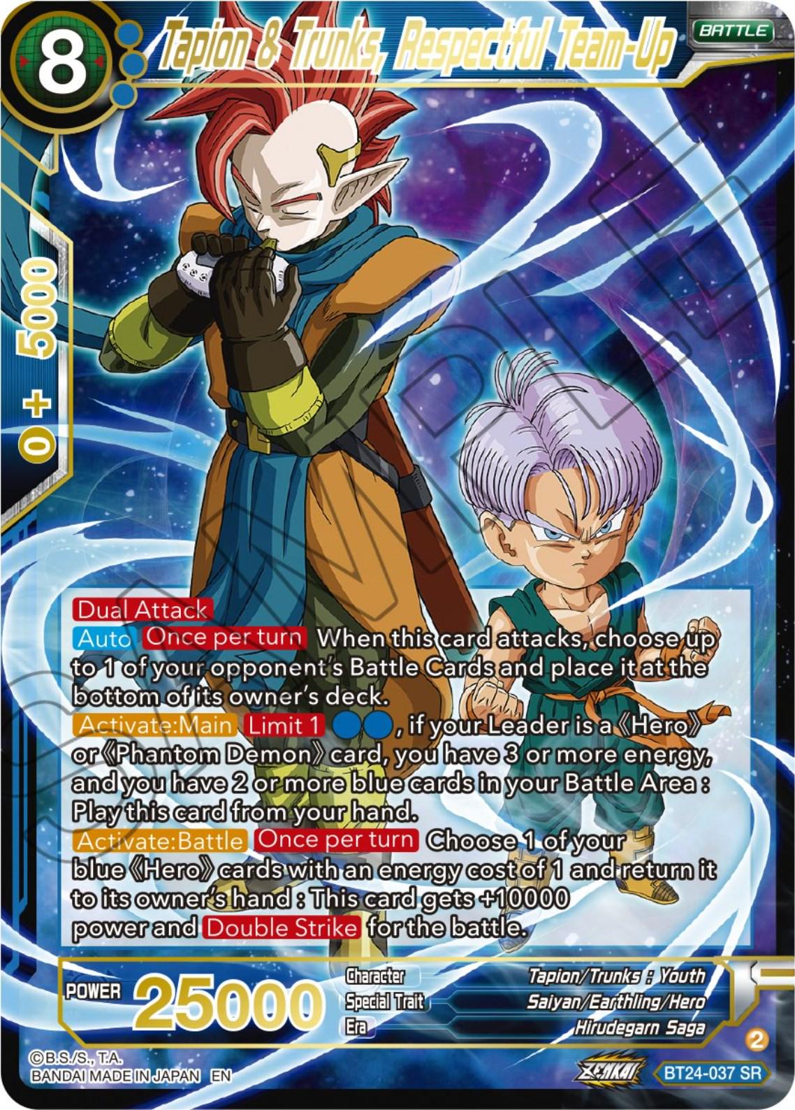 Tapion & Trunks, Respectful Team-Up BT24-037