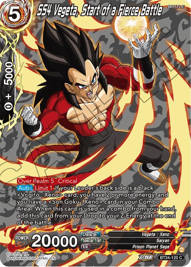 SS4 Vegeta, Start of a Fierce Battle [Silver Foil] BT24-120