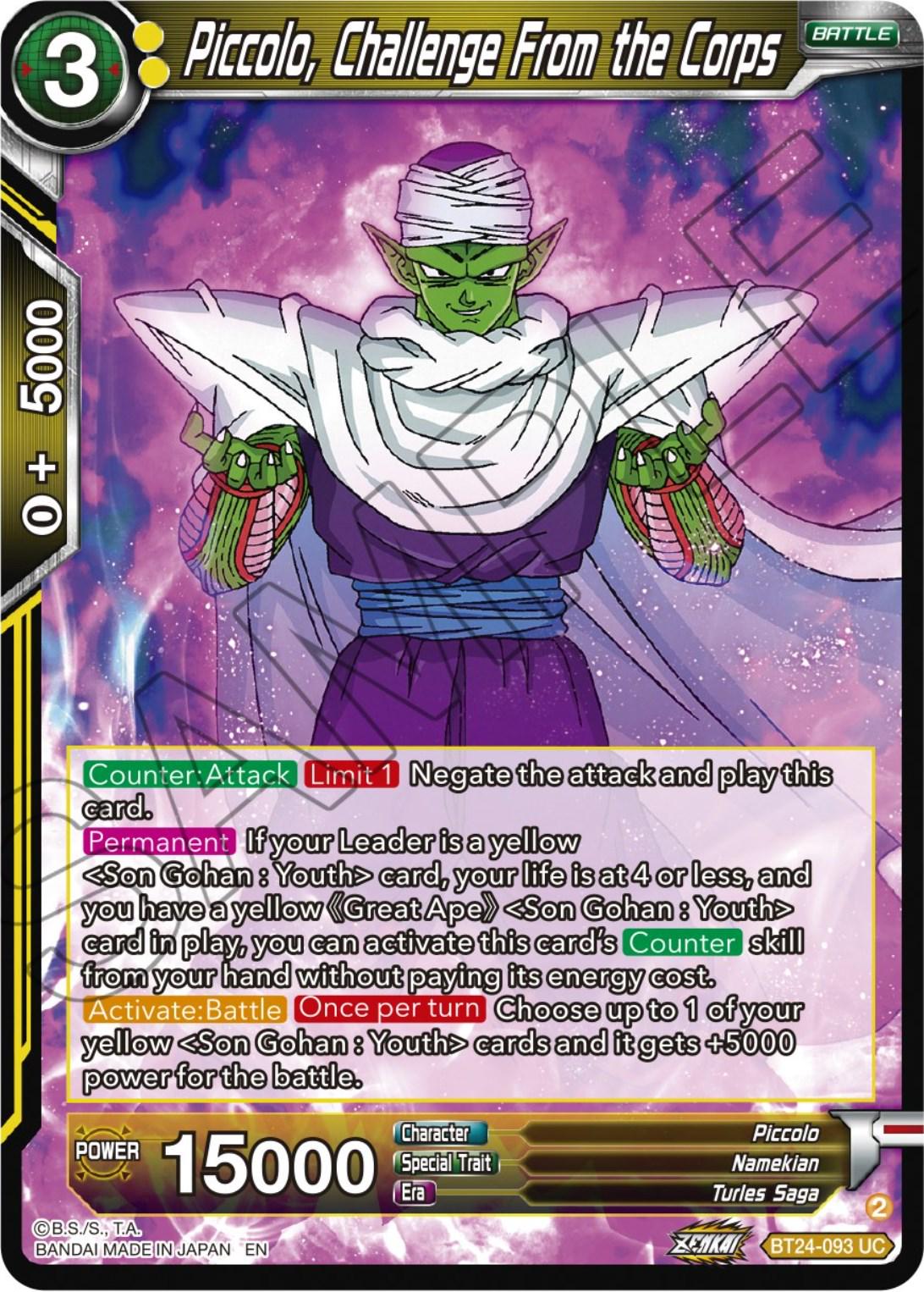Piccolo, Challenge From the Corps BT24-093