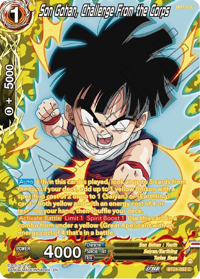 Son Gohan, Challenge From the Corps [Silver Foil] BT24-092